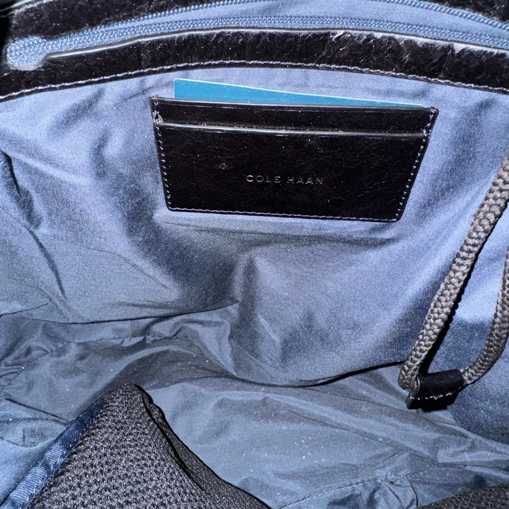 Cole Haan leather brownish/black leather bag. - Picture 9 of 16